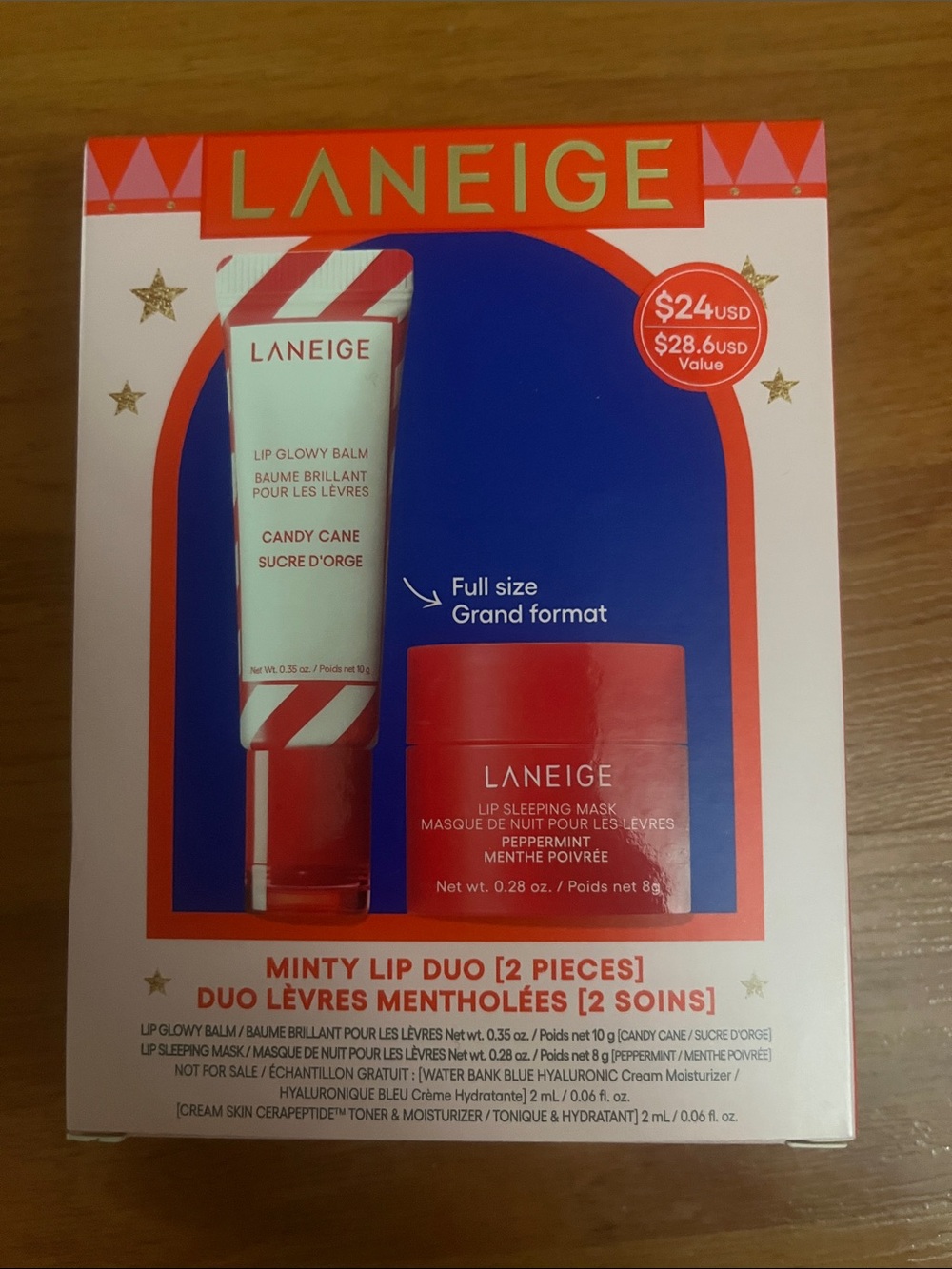 LANEIGE Minty Lip Duo - Limited Edition Candy Cane Holiday Set